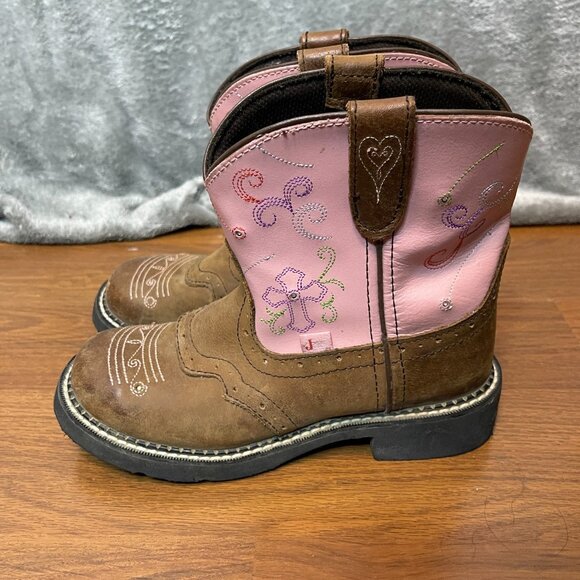 Justin Girls Gypsy Light Up Cross Embroidered Western Bay Apache Boots 3D - Picture 4 of 9